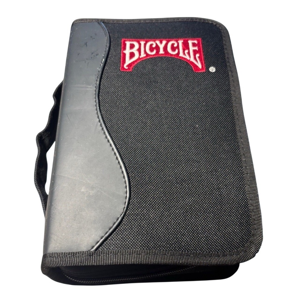 Bicycle Poker Travel Kit Case Black Case 6 Tubes Chips Read Description‎